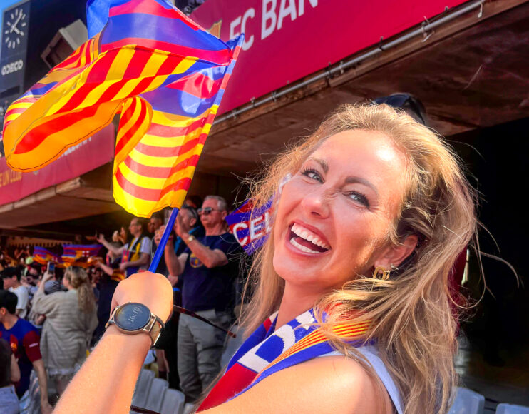 Ninja met Barcelona vlag hopelijk Syntec in de toekomst