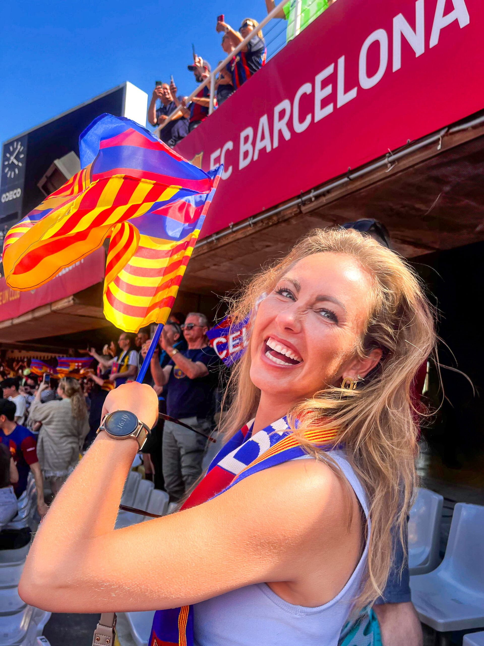 Ninja met Barcelona vlag hopelijk Syntec in de toekomst